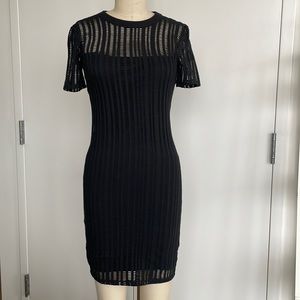 T Alexander Wang Laser Cut Black Mini Dress | Small